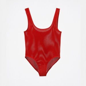 Red Perforated bodysuit - size M